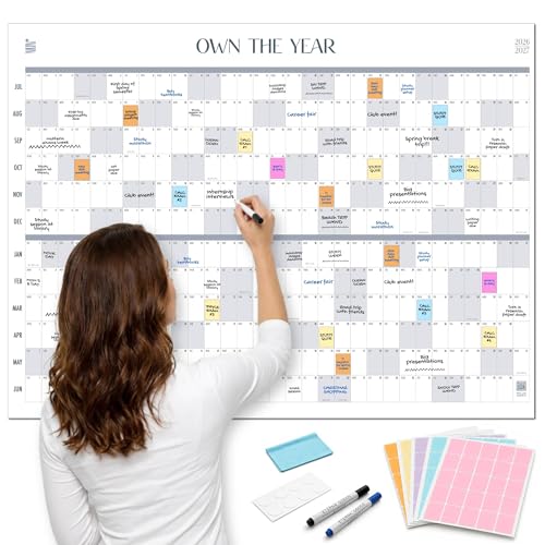 Dated Academic Own The Year Calendar (blue) 2026 (Blue ('26 - '27), 4ft x 3ft)