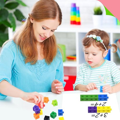 SpriteGru 200PCS Math Linking Cubes, Connecting and Counting Snap Blocks for Early Learning, Educational Toy for Preschool, Kindergarten, Homeschool - style: 200-Cubes