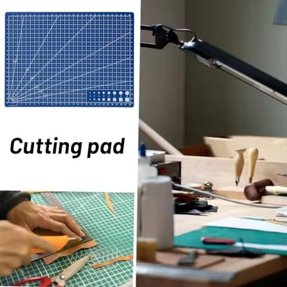 A3/A4/A5 Double-Sided Grid Cutting Mat, Stain-Resistant Craft Board with Angle Guide for Scrapbooking, Sewing, Quilting & Art Projects - color: A4 Blue
