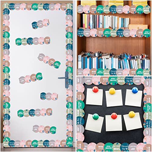 Panelee Inspirational Round Border 68.9 Feet Bulletin Board Border Butterflies Flowers Bee Space Inspirational Cute Decor for Classroom Bulletin Boards Chalkboard Wall Decor - style: Everyone is Welcome Kindness
