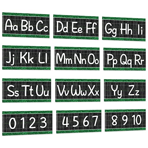 12 Pieces Alphabet Bulletin Board Strips Set Alphabet Line ABC Number Banner & Border Posters for Preschool Kindergarten Classroom Playroom Bedroom (Farmhouse) - style: Modern Farmhouse