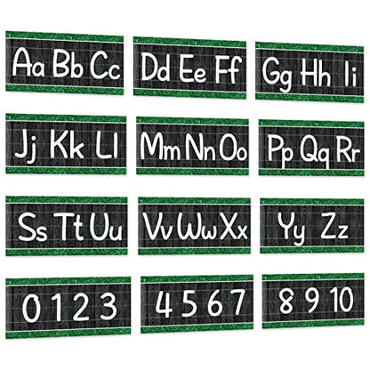 12 Pieces Alphabet Bulletin Board Strips Set Alphabet Line ABC Number Banner & Border Posters for Preschool Kindergarten Classroom Playroom Bedroom (Farmhouse) - style: Modern Farmhouse
