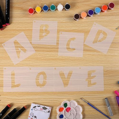 36Pc Multi-Purpose Letter Stencils - Numbers & Alphabet Stencils for Painting, Spray Painting, Wood, Wall, Fabric, Rock, Chalkboard, Signage (1.5 Inch, Cursive) - size: 1.5 IN