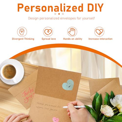 Guakicae Brown Greeting Cards and Envelopes 5 x 7 Blank 300GSM Printable Folded Cardstock and A7 Envelopes Self Seal 20 packs for Invitations, Mailing, Thank You Cards, Birthday - color: Brown, size: 5x7-20pcs