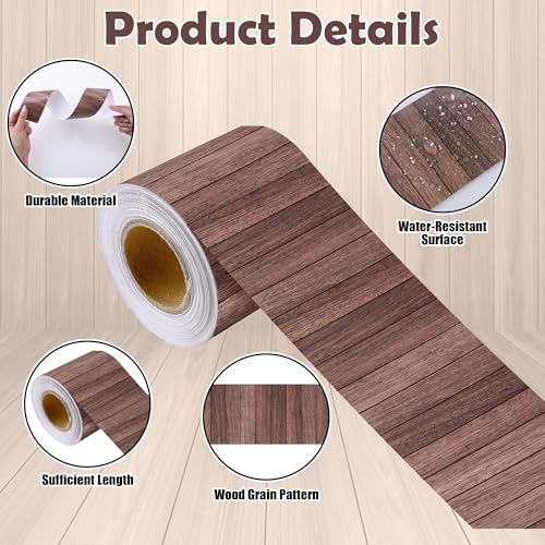 Aodaer 3 Rolls 98.4 ft Brown Wood Grain Bulletin Board Borders, Wood Design Straight Border Trims, Decorative Classroom Rolled Bulletin Border for Back to School Blackboard Decoration - style: Wood Grain
