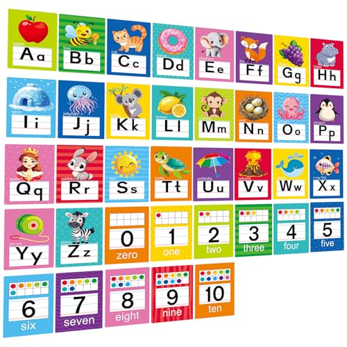Adduster Alphabet Letters for Wall - ABC Alphabet Poster Classroom Wall Alphabet Alphabet Wall Chart Kindergarten Elementary Classroom Wall Decor Daycare Homeschool Supplies (Multi-Colored) - color: Multi-colored