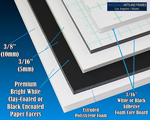 3/16" White Foam Core Boards 8.5x11-250 Pack. Many Sizes Available. Acid Free Craft Poster Board for Signs, Buffered Presentations, School, Office and Art Projects - size: 8.5x11 250 Pack