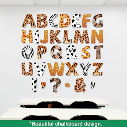 150 PCS Large 6" Bulletin Board Letters Set, Safari Jungle Classroom Alphabet Cutout Letter for Bulletin Board Display Home School, A Great Helper to Inspire Students' Learning Interest - style: Jungle Animal