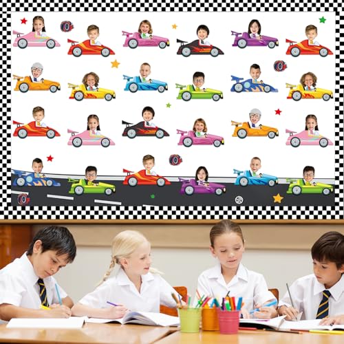 gisgfim 80Pcs Racing Car Cutouts Race Car Decorations Bulletin Board Auto Paper Cut-Outs Classroom Decor for Boy Girl DIY Craft Photo Wall Kindergarten Preschool Back to School Party Favor Supply - style: Racing Car