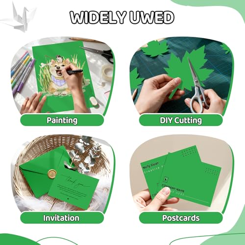 Cardstock 8.5 X 11, 40 Sheets Green Card Stock, 65lb/ 180gsm Copy Paper, Cardstock Printer Paper For Art, Painting, Invitations, DIY Cards, Craft, Construction, School & Office Supplies - color: Green, size: 40Sheets