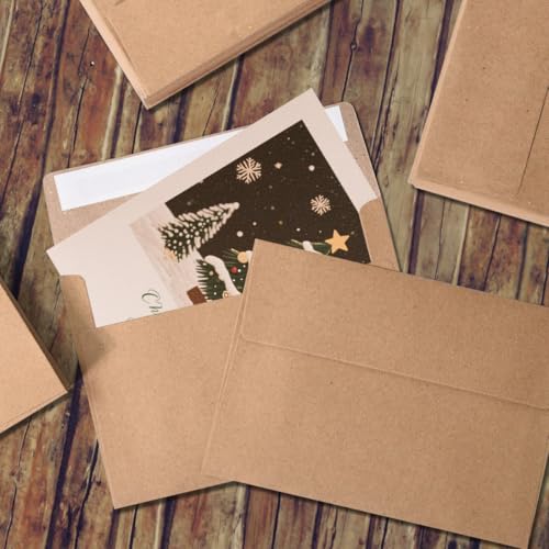70 Packs A4 Envelopes, White, 4x6 Photo, Self Seal for Invitations, Weddings, Baby Shower, Photos, Postcards, Greeting Cards, Mailing (Kraft, 50 Pack A7 (5.31x7.28in) Envelopes) - color: Kraft, size: 50 Pack A7 (5.31x7.28in) Envelopes