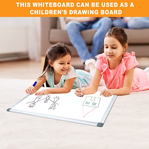 H-Qprobd White Board Dry Erase Whiteboard for Wall 24x18 (3pcs) Magnetic Boards for Office Classroom & Home, Small Wall Whiteboard Including 6 Markers, 10 Magnets, 2 Erasers & 15 Adhesive Hooks - size: 24"x18"(3pcs)