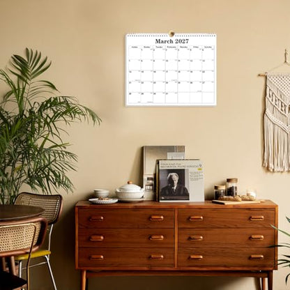 Calendar 2026-27 - Calendar 2026-2027 from July 2026 to December 2027, Spiral Binding Hanging Wall Calendar 2026 for Home/Office, 8.5" x 11", Black - color: Black, size: 8.5" x 11"