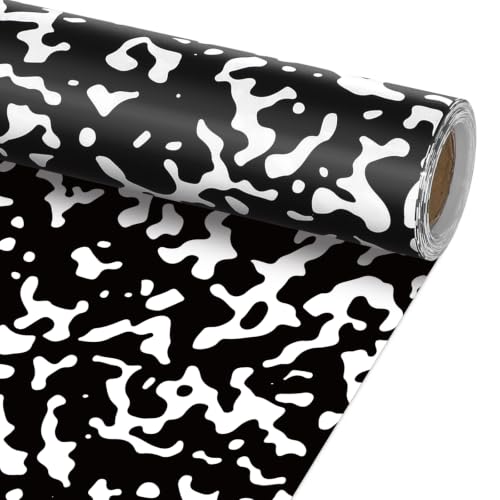 Composition Notebook Bulletin Board Paper Roll Black White Bulletin Board Background Not Easy to Fade Bulletins Decorations Crafts for Back to School Poster Arts Crafts Classroom Supply 15.8in x 20ft - style: Composition Notebook