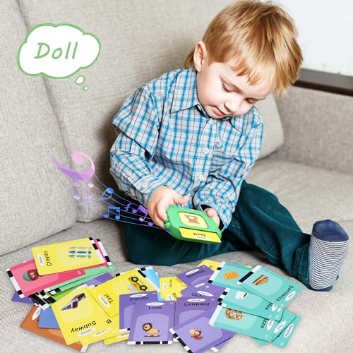 Talking Flash Cards,Kids Toddler Flash Cards with 240 Sight Words,Montessori Toys,Autism Sensory Toys,Speech Therapy Toys,Learning Educational Toys Gifts for Age 4 5 6 Years Old Boys and Girls - style: Dinosaur Green