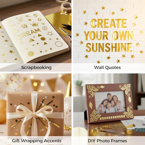 BOOKNOW 27 Sheets Metallic Gold Cardstock Paper, A4 Gold Glitter Paper for Card Making, Back to School Supplies, 90lb/250GSM