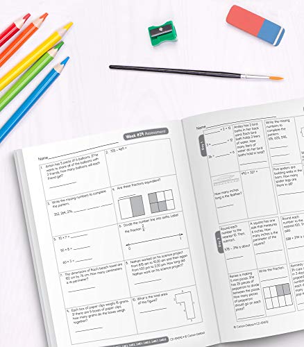 Carson Dellosa Common Core Math 4 Today 3rd Grade Workbooks, Telling Time, Fractions, Addition, Subtraction, Multiplication, Division, and More Mathematics Classroom or Homeschool Curriculum (Volume 6)