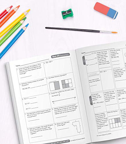 Carson Dellosa Common Core Math 4 Today 3rd Grade Workbooks, Telling Time, Fractions, Addition, Subtraction, Multiplication, Division, and More Mathematics Classroom or Homeschool Curriculum (Volume 6)
