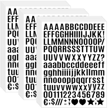 4650 Pcs Letter Stickers Vinyl Mailbox Numbers and Letters, 30 Sheets Small Alphabet Number Stickers Self-Adhesive Waterproof Sticker Letters for Window Vehicle Bulletin Poster Board (Black, 0.5 Inch) - color: Black, size: 0.5 Inch