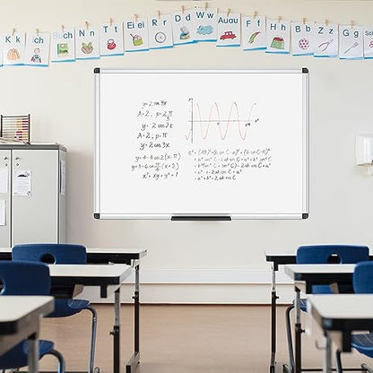 VIZ-PRO Magnetic Dry Erase Board, 36 X 24 Inches, Silver Aluminium Frame - size: 36"W x 24"H