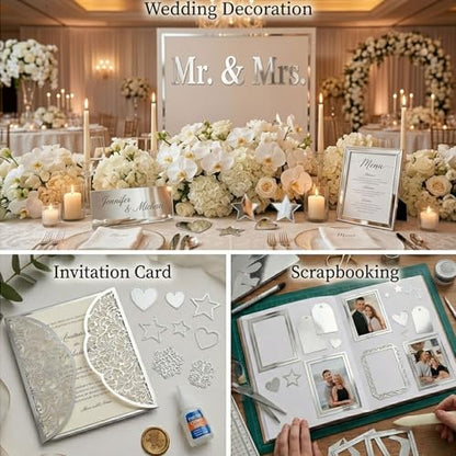 25 Sheets Metallic Silver Cardstock Paper Cardstock 8.5 x 11 Shimmer Sheets 250gsm/92lb Heavyweight Scrapbook Paper for Certificates, Invitations, Greeting Cards, Crafts, Graduations (Sliver) - color: Silver