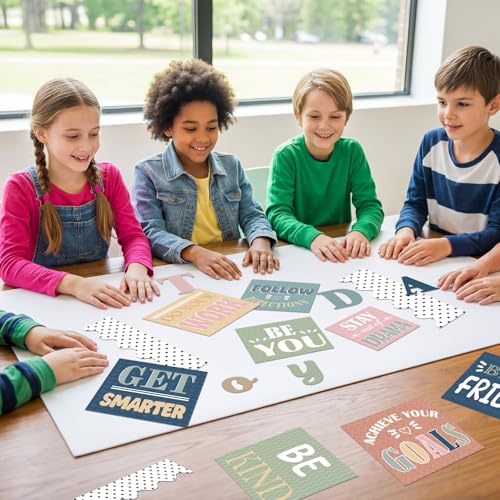 Classroom Bulletin Board Set Boho Motivational Today is a Good Day Decoration Retro Boho Inspirational Reading Welcome Back to School Bulletin Board Cutouts for Office Chalkboard Wall Door Decor - style: Boho