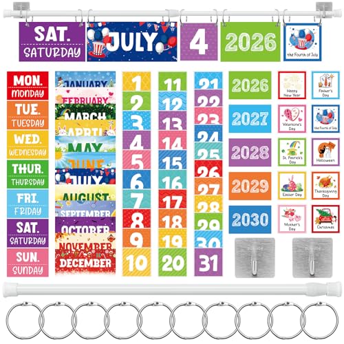 MotiMind 65 Pcs 2026 Monthly Festival Flip Calendar Bulletin Board Set Flip Calendar with Adjustable Holder Colorful Classroom Decor Include 65 Date Card for Back to School Home Decor Supplies - style: Monthly Festival