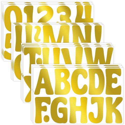 Letter Stickers Large Bulletin Board Letters for Classroom, 12 Sheets 150 Pcs Alphabet Stickers Big Self Adhesive Vinyl Letter Stickers for Poster Board Display Chalkboard Mailbox Decor (Gold, 3 Inch) - color: Gold, size: 3 Inch