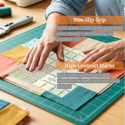 6-1/2" x 6-1/2" Non-Slip Square Quilting Ruler (6.5''×6.5'') - size: 6.5''×6.5''