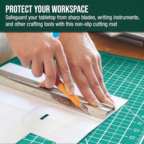 U.S. Art Supply 36" x 48" Self-Healing Cutting Mat 5-Ply - Double-Sided Green/Black Craft Mat, Non-Slip Cutting Mats for Crafts, Sewing, Quilting, Scrapbooking - color: Green/Black
