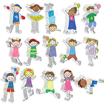 Zonon 90 Pcs Kids Cutouts Classroom Bulletin Board Decoration for Office Classroom Party Bulletin Board Wall Chalkboard Home Decor - style: Kids Style