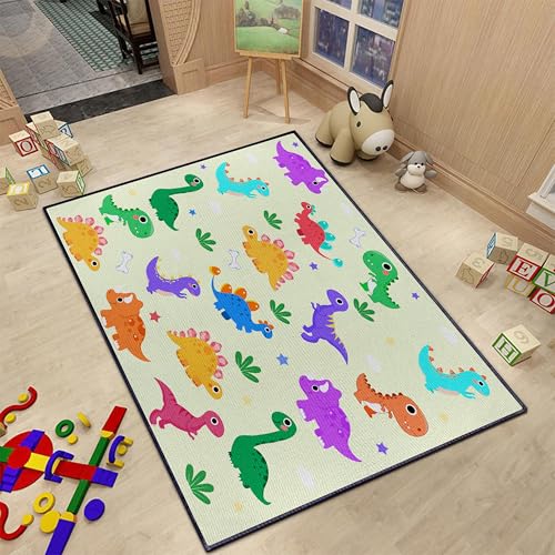 Cartoon Dinosaur Area Rugs for Kids Boys Girls Bedroom Playing Game Room, Cute Dino Toddler Baby Crawling Play Rug Gaming Carpet for Living Room Nursery Room Washable 59 * 39inch - color: Etgr-07, size: 39" x 59" (100x150 CM)