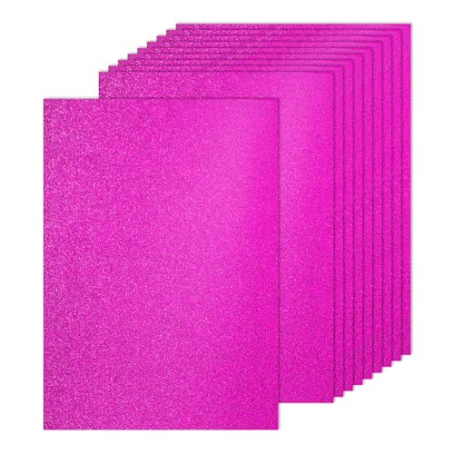 PATIKIL 20Sheets Hot Pink Glitter Cardstock, 8.3x11.7 in A4 Glitter Paper Card Stock Shiny Scrapbook 250gsm Sparkly Paper Large Shimmer for Crafts Scrapbook DIY Art Wedding Party - color: Hot Pink, size: 8.3x11.7 In