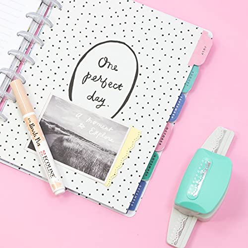 Craftelier - Lever Punch Press for Making Blonde Dotted Dotted Edges on Paper and Cardboard Specially for Scrapbooking and Crafting | Size Approx. 15 x 5,02 x 5,02 cm - style: Die Cut Dotted Round Bows