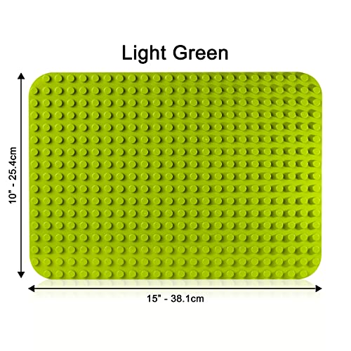 Apostrophe Games Building Block Base Plate for Large Blocks 15" x 10" (1x Light Green), Compatible with Major Brands, STEM Learning, for Ages 3+ - style: 1 x light green