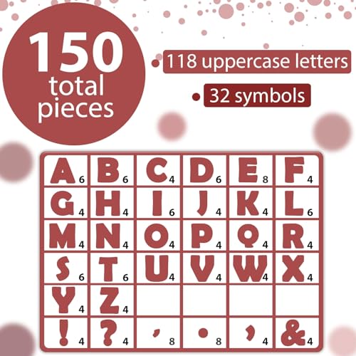 Qyeahkj 150 PCS Large 7" Font Letters and Punctuation Set, Dark Red Classroom Alphabet Cutout for Bulletin Board Display Home School Decoration, A Great Helper to Inspire Students' Learning Interest - style: Brick Red