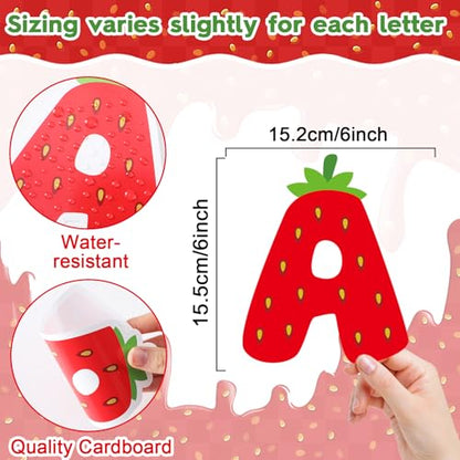 150 PCS Large 6" Bulletin Board Letters Set, Strawberry Classroom Alphabet Sweet Berry Cutout Letter for Bulletin Board Display Home School, A Great Helper to Inspire Students' Learning Interest - style: Strawberry Themed