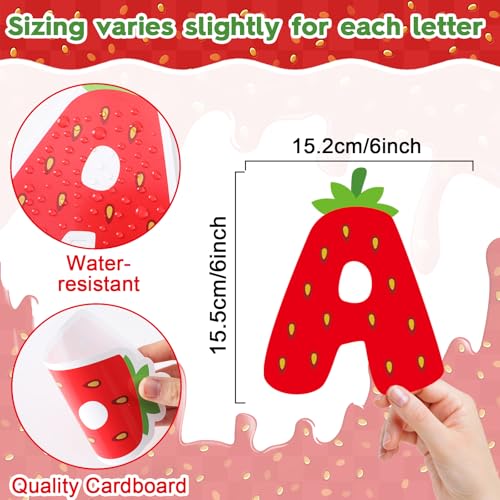 150 PCS Large 6" Bulletin Board Letters Set, Strawberry Classroom Alphabet Sweet Berry Cutout Letter for Bulletin Board Display Home School, A Great Helper to Inspire Students' Learning Interest - style: Strawberry Themed