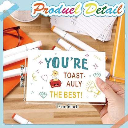 Toast-Ally The Best Recognition Reward Cards, 4 x 6 Inch Positive Shout Out Cards, Multicolor, Fill-in-the-Blank Format, 120 Count - style: Pattern 2