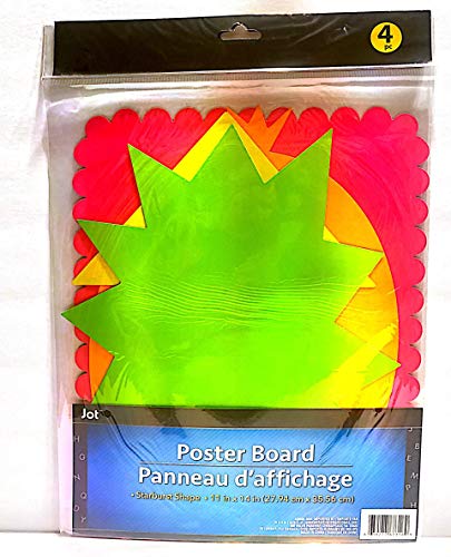 Poster Board Shapes, 11 x 14 Inches, Neon Colors, Set of 4