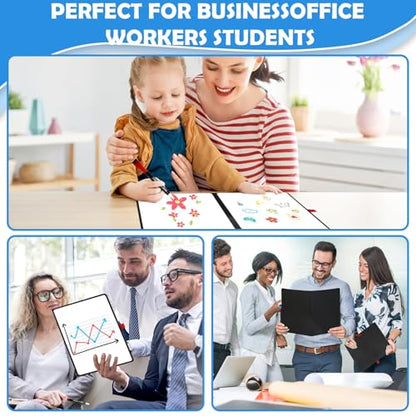 Double-Sided White Board 12x9 inch - Ultra-Thin 0.3" Portable Dry Erase Board with 3 Markers & Anti-Ghosting Surface | Magnetic-Ready | Foldable for Office, School, Travel, Homeschool (Black) - size: Double-A4 Black