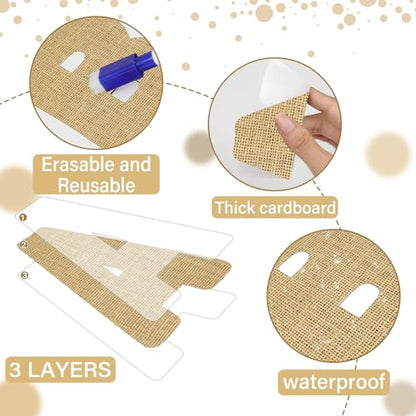Qyeahkj 150 PCS Large 6" Font Bulletin Board Letters and Punctuation Cutouts Combo Set Burlap Border Letters Decoration Classroom Alphabet Poster for Bulletin Board Display Home School Wall Decor - style: Burlap