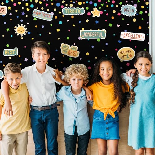 Mindsoft Bulletin Board Paper 48'' x 107'' Class Boards for Classroom Bulletin Boards Everyone is Welcome Classroom Board Decor Pillows Curtains Crafts(Confetti,1 Pc) - style: Confetti