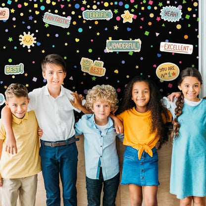 Mindsoft Bulletin Board Paper 48'' x 107'' Class Boards for Classroom Bulletin Boards Everyone is Welcome Classroom Board Decor Pillows Curtains Crafts(Confetti,1 Pc) - style: Confetti