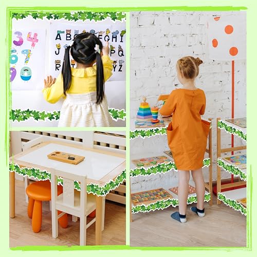 60 Feet Bulletin Board Borders, Scalloped Rolled Border Trim with Ivy Leaves Patterns for School, Classroom & Offices - color: Lvy Leaves