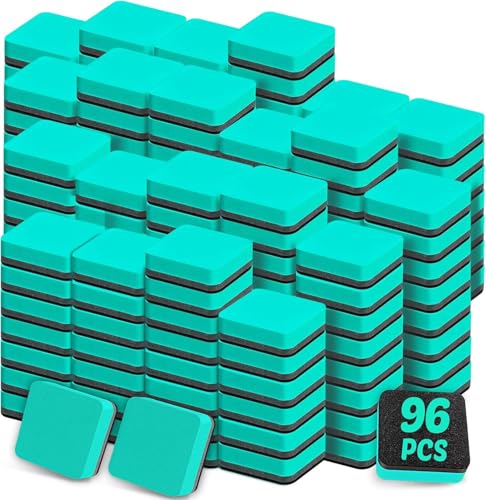 96 Pack Cube Dry Erase Erasers, Mini Magnetic Whiteboard Dry Erasers Chalkboard Cleaner Wiper for Classroom, School, Home, and Office Supplies - color: Green