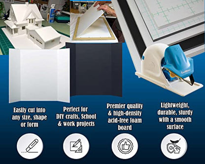 3/16" White Foam Core Boards 8.5x11-250 Pack. Many Sizes Available. Acid Free Craft Poster Board for Signs, Buffered Presentations, School, Office and Art Projects - size: 8.5x11 250 Pack