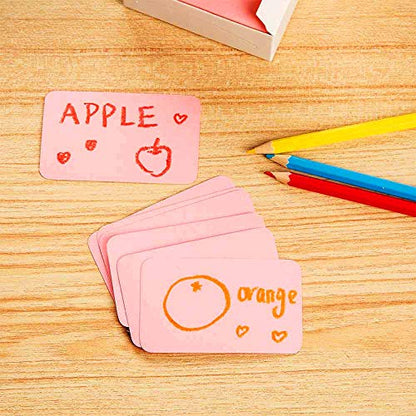 Blank Paper Message Card Business Cards Vocabulary Word Card Index Cards - About 100 pcs (Pink) - color: Pink/100PCS