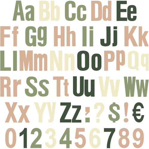 Tenare 134 Pcs 5 Inch Bulletin Board Letters Colorful Alphabet Letters Numbers and Punctuation Cutouts for Bulletin Board Wall Set for Display Chalkboard Back to School Favors(Green) - color: Green