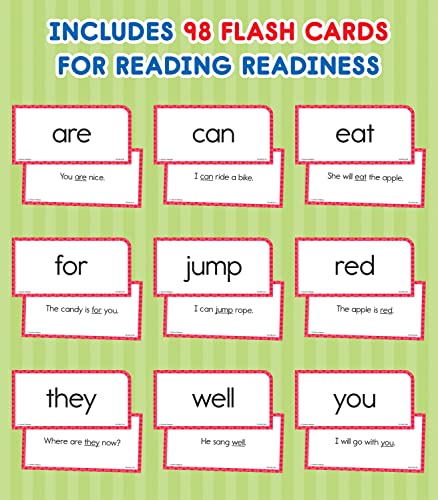 Carson Dellosa 102 Basic Sight Words Flash Cards Kindergarten, Flashcards for Kids Ages 6 and Up, Phonics and Vocabulary Kindergarten Learning Activities